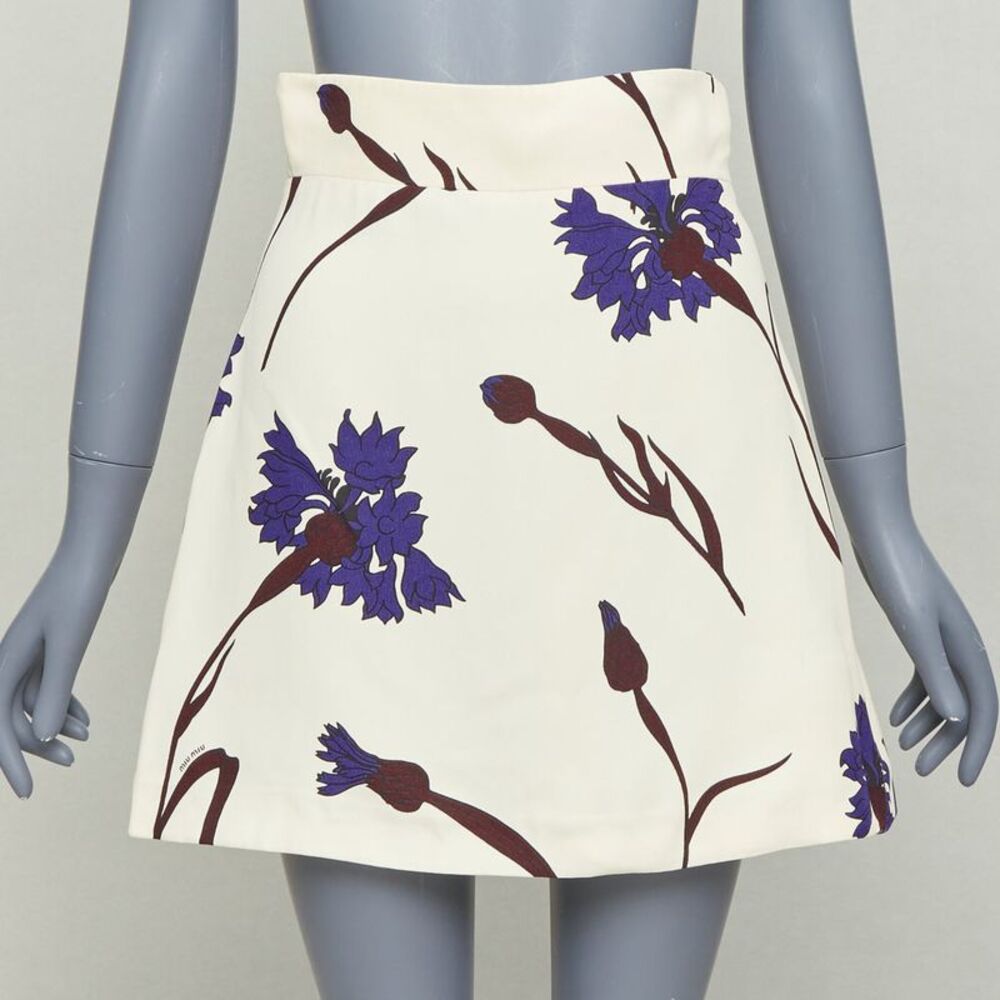 Miu Miu 2014 Floral High Waisted Skirt